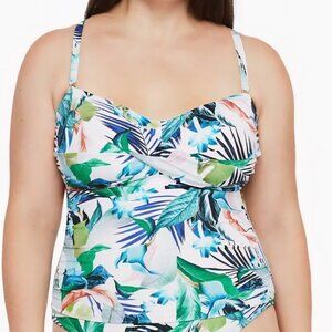 La Blanca In The Moment Godess Tropical Tummy Control Swimsuit Tankini Top 18w